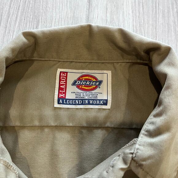 Dickies Men’s XL Long Sleeve Khaki Work Shirt - Picture 4 of 4